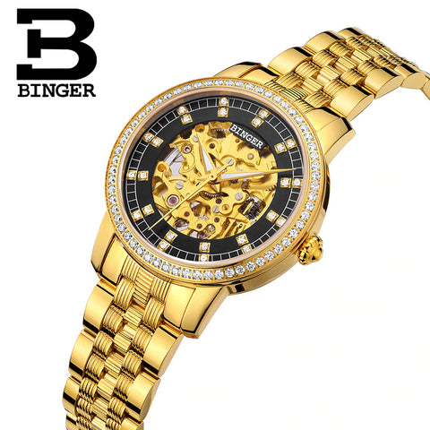 Image of Binger Swiss Mechanical Miyota Luxury Couple Watch B 5051