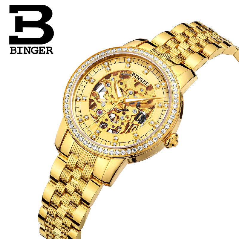Binger Swiss Mechanical Miyota Luxury Couple Watch B 5051