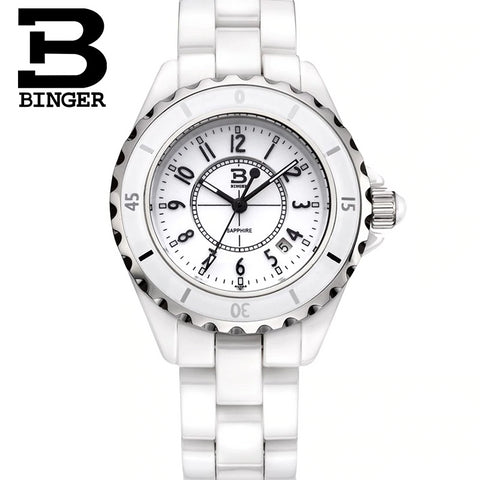 Image of Binger Swiss Quartz Luxury Women Ceramic Watch B 8008