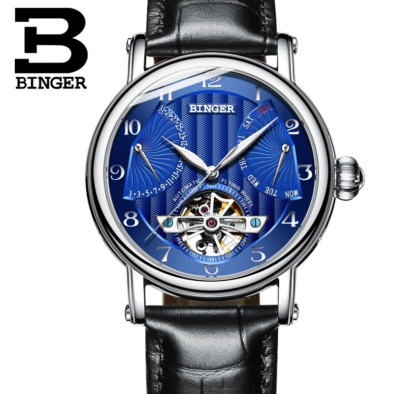 Binger Swiss Super Luxury Tourbillon Mechanical Watch Men B 1172