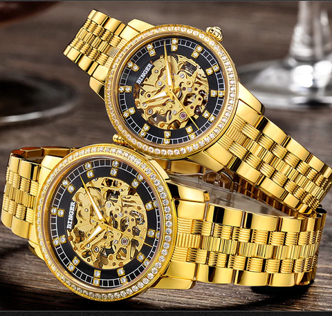 Image of Binger Swiss Mechanical Miyota Luxury Couple Watch B 5051