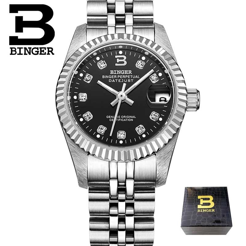 Binger Swiss Striped Mechanical Women's Watch B 552 F