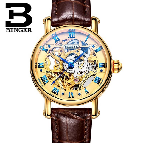 Image of Binger Swiss Hollow Mechanical Watch Women B 5066 HW