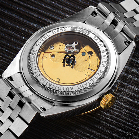 Image of Binger Swiss Striped Mechanical Women's Watch B 552 F