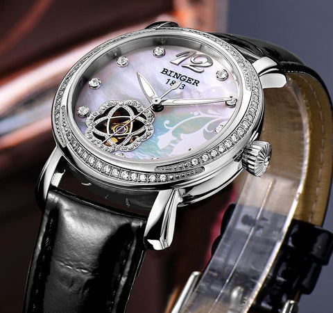 Image of Binger Swiss Tourbillon Mechanical Watch Women B 1132