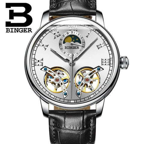 Image of Binger Swiss Double Tourbillon Mechanical Watch Men B 8607