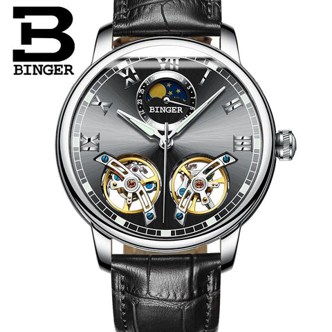 Image of Binger Swiss Double Tourbillon Mechanical Watch Men B 8607