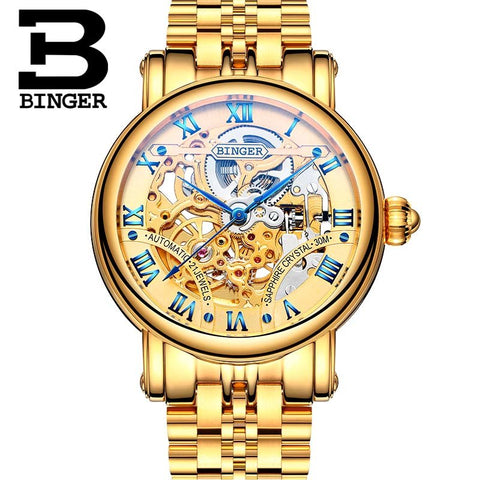 Image of Binger Swiss Hollow Mechanical Watch Men B 5066