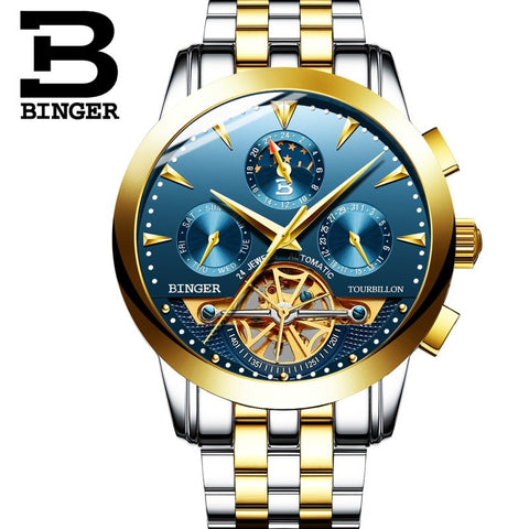 Image of Binger Swiss Turbo Tourbillon Mechanical Watch B 1188