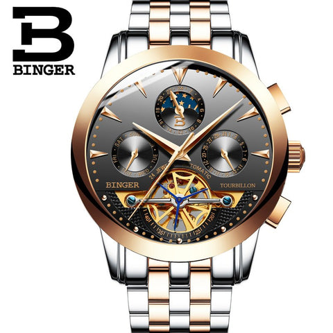 Image of Binger Swiss Turbo Tourbillon Mechanical Watch B 1188
