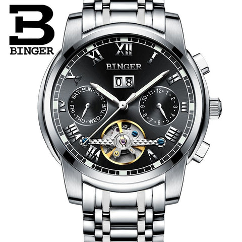 Image of Binger Swiss Sapphire Tourbillon Watch Men B 8601