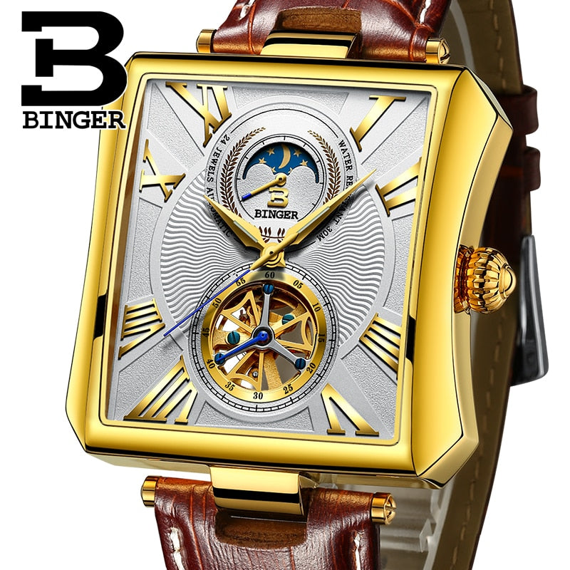 Binger Swiss Square Tourbillon Mechanical Men's Watch B 5071