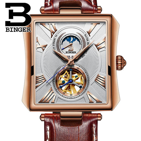 Image of Binger Swiss Square Tourbillon Mechanical Men's Watch B 5071