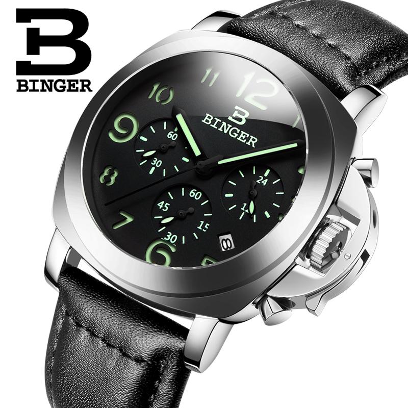 Binger Swiss Luminous Quartz Watch Men B 9015