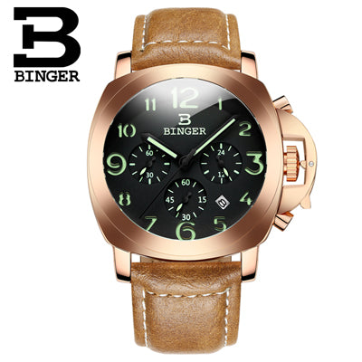 Image of Binger Swiss Luminous Quartz Watch Men B 9015