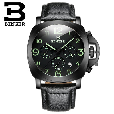 Binger Swiss Luminous Quartz Watch Men B 9015