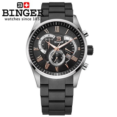 Binger Swiss Silicon Quartz Watch Men B 1123