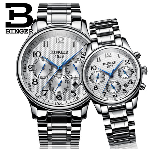 Image of Binger Swiss Sapphire Mechanical Couple Watch BS603CS