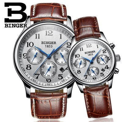 Image of Binger Swiss Sapphire Mechanical Couple Watch BS603CL