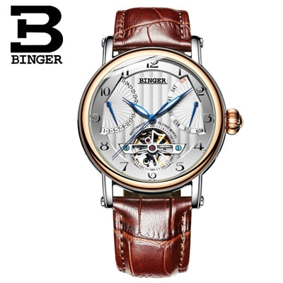 Binger Swiss Super Luxury Tourbillon Mechanical Watch Men B 1172
