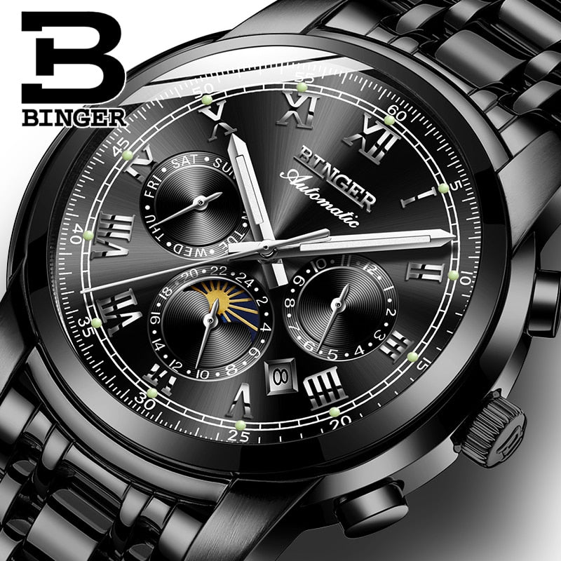 Binger Swiss Mechanical Moon Phase Watch B 1178