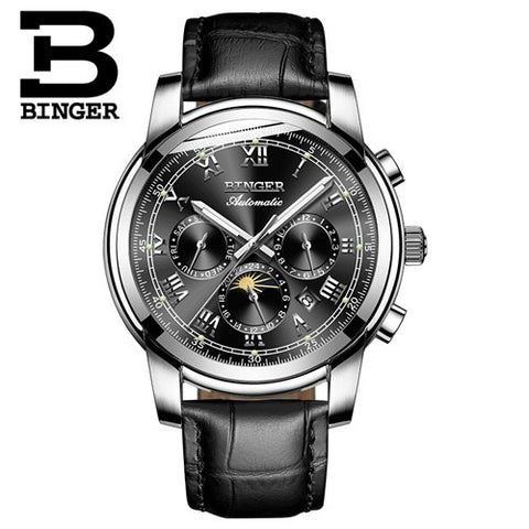 Image of Binger Swiss Mechanical Moon Phase Watch B 1178
