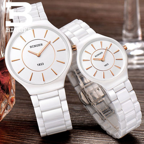 Image of Binger Swiss Ceramic Quartz Couple Watch BS8006CA