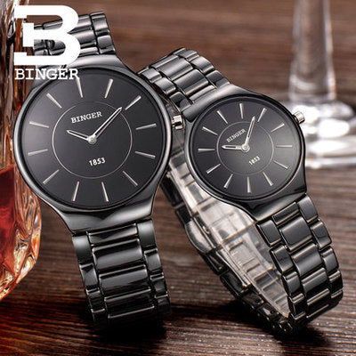Binger Swiss Ceramic Quartz Couple Watch BS8006CA