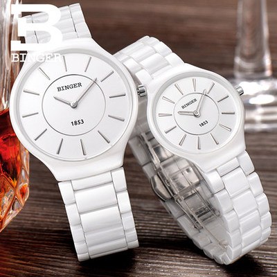 Binger Swiss Ceramic Quartz Couple Watch BS8006CA
