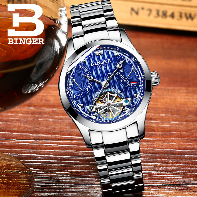 Binger Swiss Super Luxury Tourbillon Mechanical Watch Men B 1181