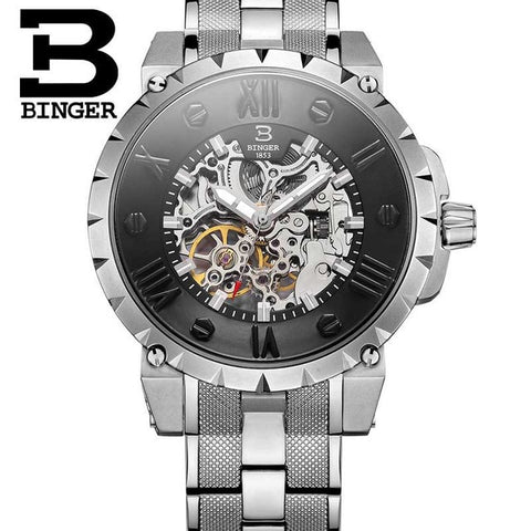Image of Binger Swiss Skeleton Robust Mechanical Watch B 5032