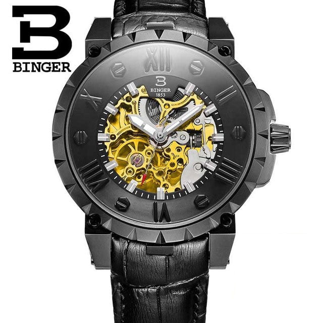 Binger Swiss Skeleton Robust Mechanical Watch B 5032