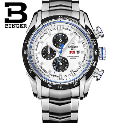 Binger Swiss Chronograph Quarz Watch Men B 1163