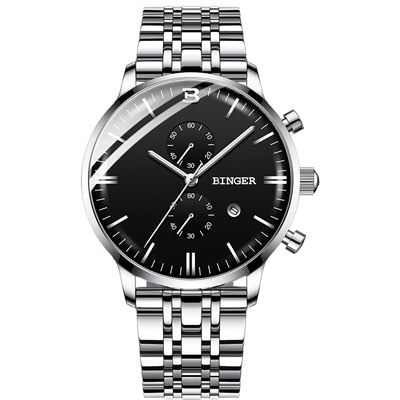 Binger Swiss Chronograph Quartz Watch Men B 1212