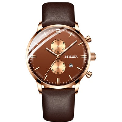 Binger Swiss Chronograph Quartz Watch Men B 1212