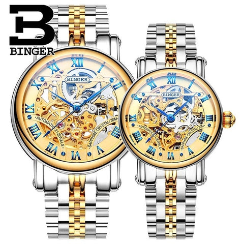 Binger Swiss Hollow Mechanical Couple Watch BS5066HL